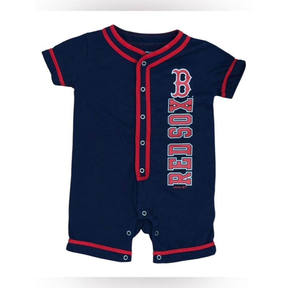 Genuine Merchandise Boston Red Sox MLB Short Sleeve Shortie Romper. 3-6 Months.